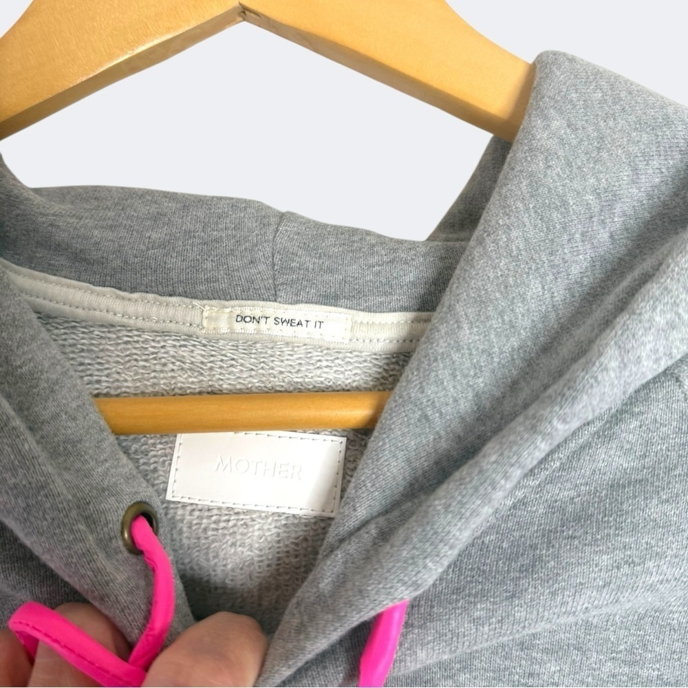 NEW MOTHER THE COCOON Oversized Hoodie Gray with Neon Pink Drawstrings SMALL - Picture 7 of 12